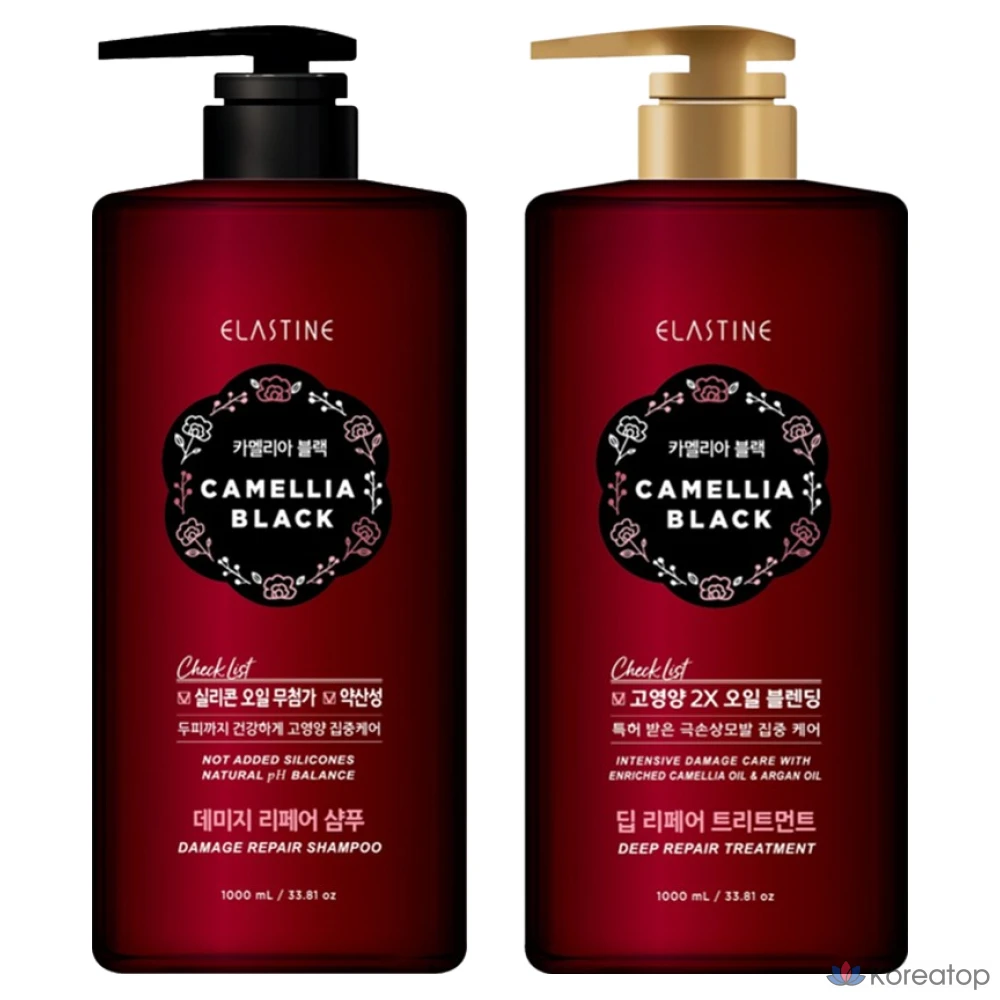 Elastine Camellia Black 1000 мл, шампунь, средство для ухода, 1 шт., 1 л