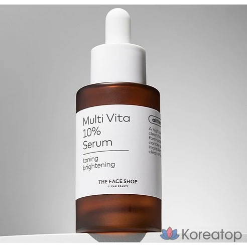 Тонизирующая и осветляющая сыворотка The Face Shop Ultimate Multi Vita 10%