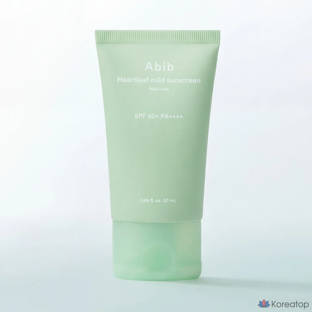 Солнцезащитный крем Abib Heartleaf Sunscreen Mild Relief Tube SPF50+ PA++++, 50 мл, 1 шт.
