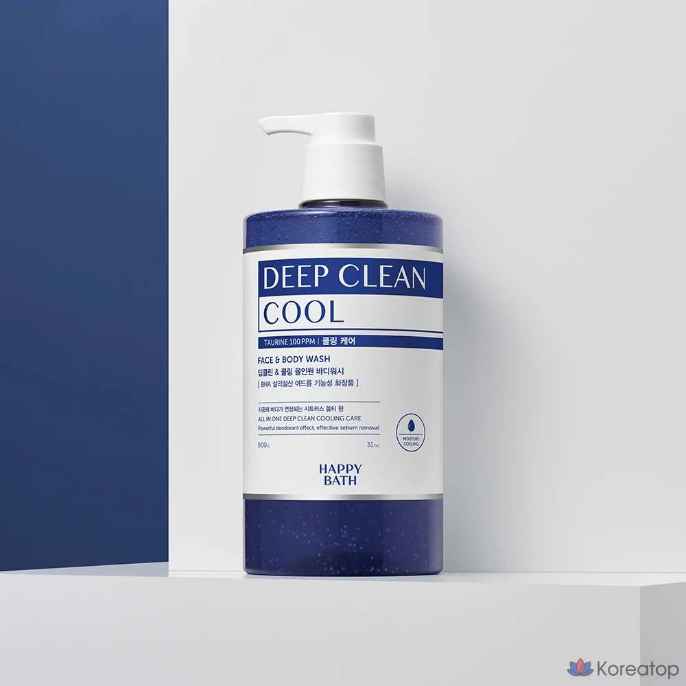 Гель для душа Happy Bath Deep Clean Menthol Cooling Care All-in-One, аромат Aqua Marine, 900 г, 1 шт.