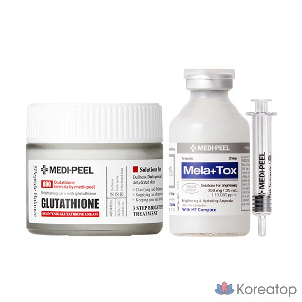 Medi-Peel Bio Intense Glutathione White Cream 50 г + Mela Plus Tox Ampoule 35 мл, 1 комплект