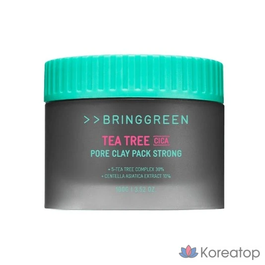 Bring Green Tea Tree Cica Pore Clay Pack Strong 100g Red Bean Scrub Pack, 1 Pack