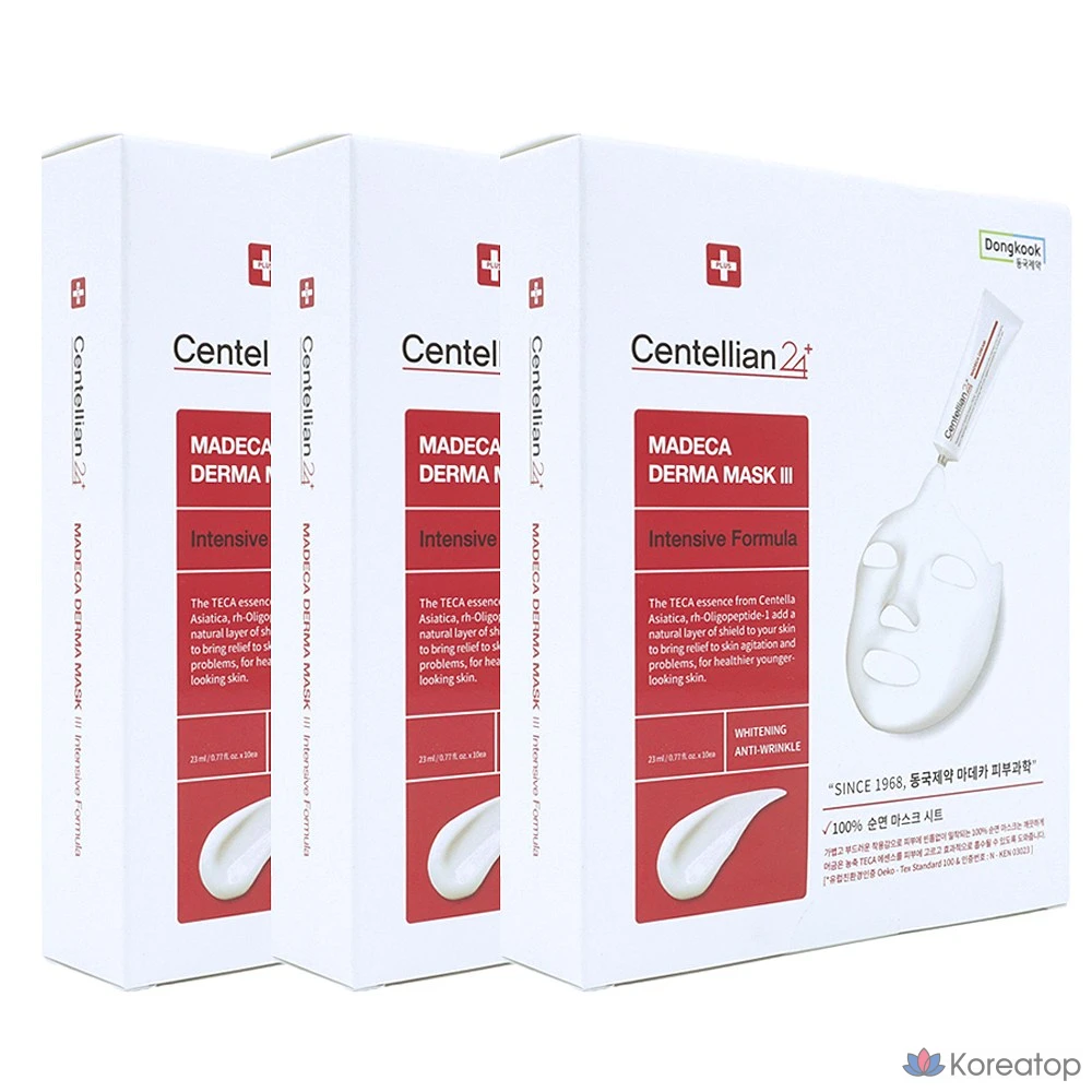 Отбеливающая и разглаживающая морщины маска Dongkook Pharmaceutical Madeca Mask Pack, маска Centellian24 Derma Mask Season 3, 30 листов, для ухода за поврежденной кожей, хлопковая маска для ухода за кожей, 30 штук, 1 упаковка