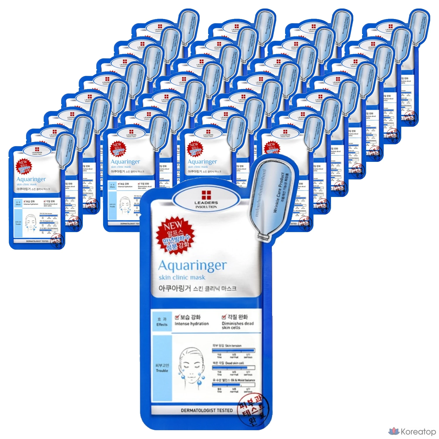 Тканевые маски для лица Leaders Insolution Aquaringer Skin Clinic, 1 упаковка, 50 штук.