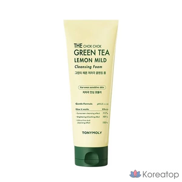Очищающая пенка для лица Tony Moly The Chok Chok с зеленым чаем и лимоном, 150 мл, 1 шт.
