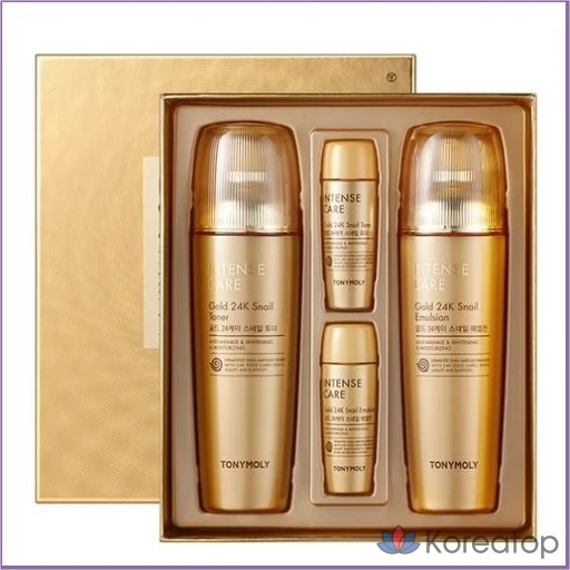 Набор из 2 флаконов лака для ногтей Tony Moly Intense Care Gold 24K Snail, 1 комплект.