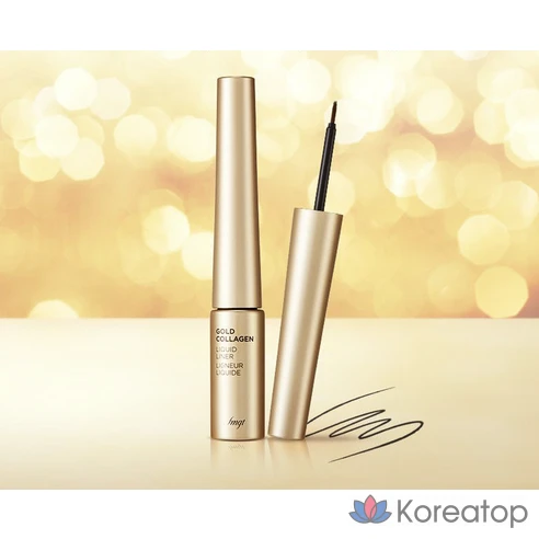 Жидкая подводка для глаз The Face Shop Gold Collagen Черный