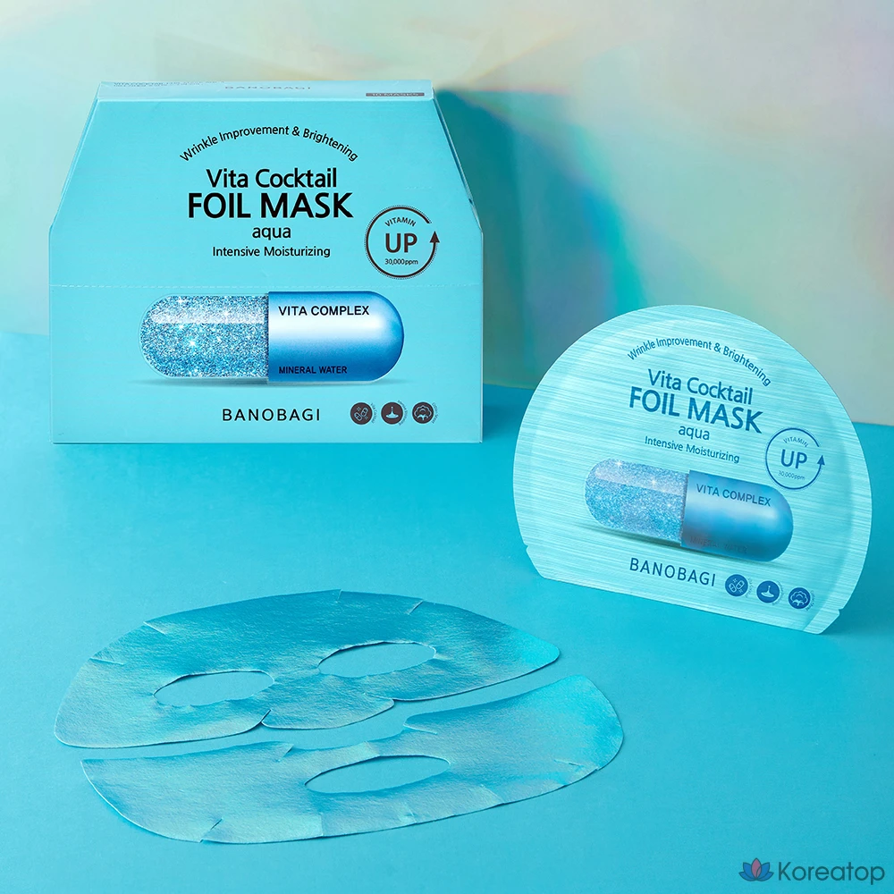 Тканевая маска для лица Banobagi Vita Cocktail Foil Mask Aqua, 30 шт., фото 2