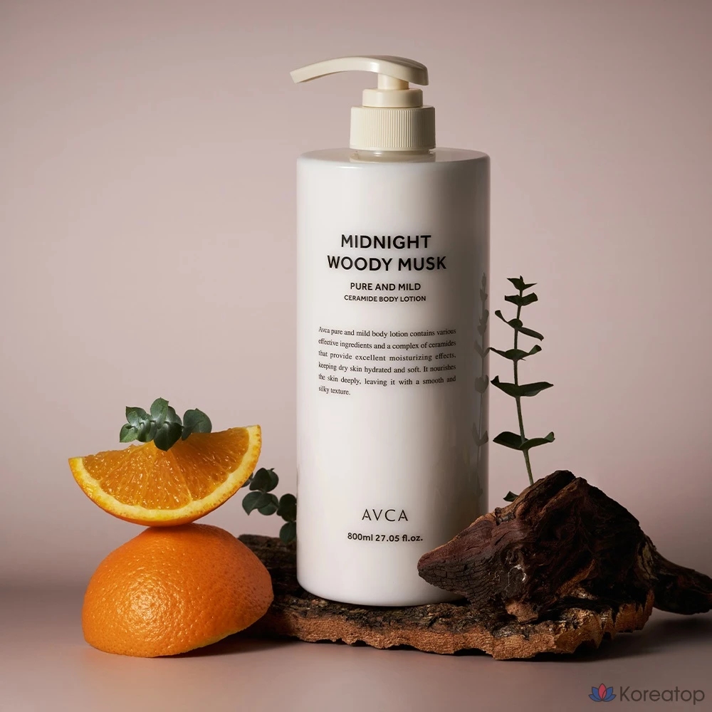 Лосьон для тела AVCA Pure &amp; Mild Ceramide Midnight Woody Musk, 1 шт., 800 мл