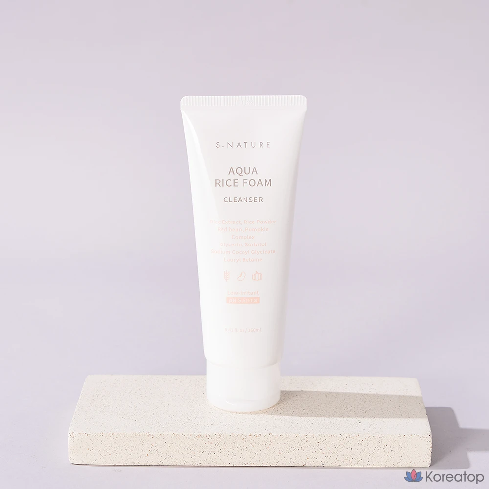 Очищающая пенка S.NATURE Aqua Rice Mild Acid Cleansing Foam, 160 мл, 1 шт.