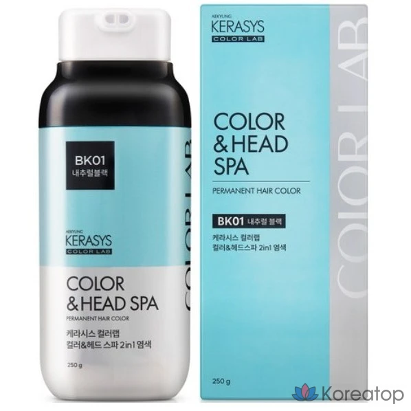 Краска для волос KeraSys Color Head Spa Dye, 250 г, 1 шт., BK01 Натуральный черный