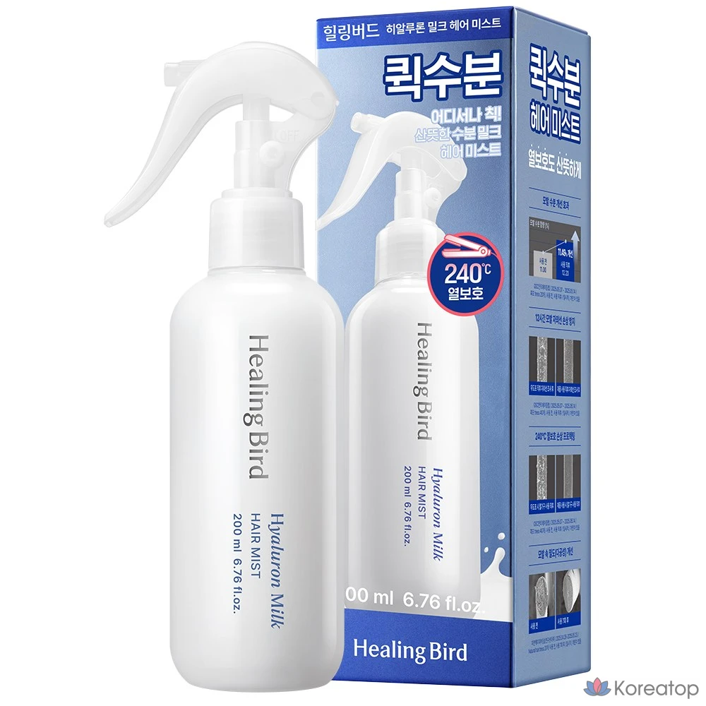 Спрей для волос Healing Bird Hyaluronic Milk Hair Mist Quick Moisture Essence, 200 мл, 1 шт.