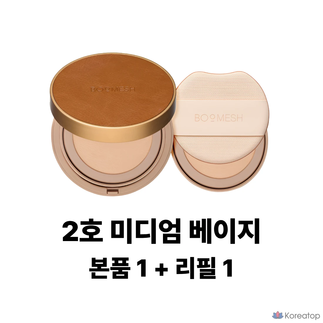 Тональный крем-кушон CHOSUNGAH Bo Mesh Blurring Cushion, основной продукт + сменный блок, 1 шт., № 02, средний бежевый