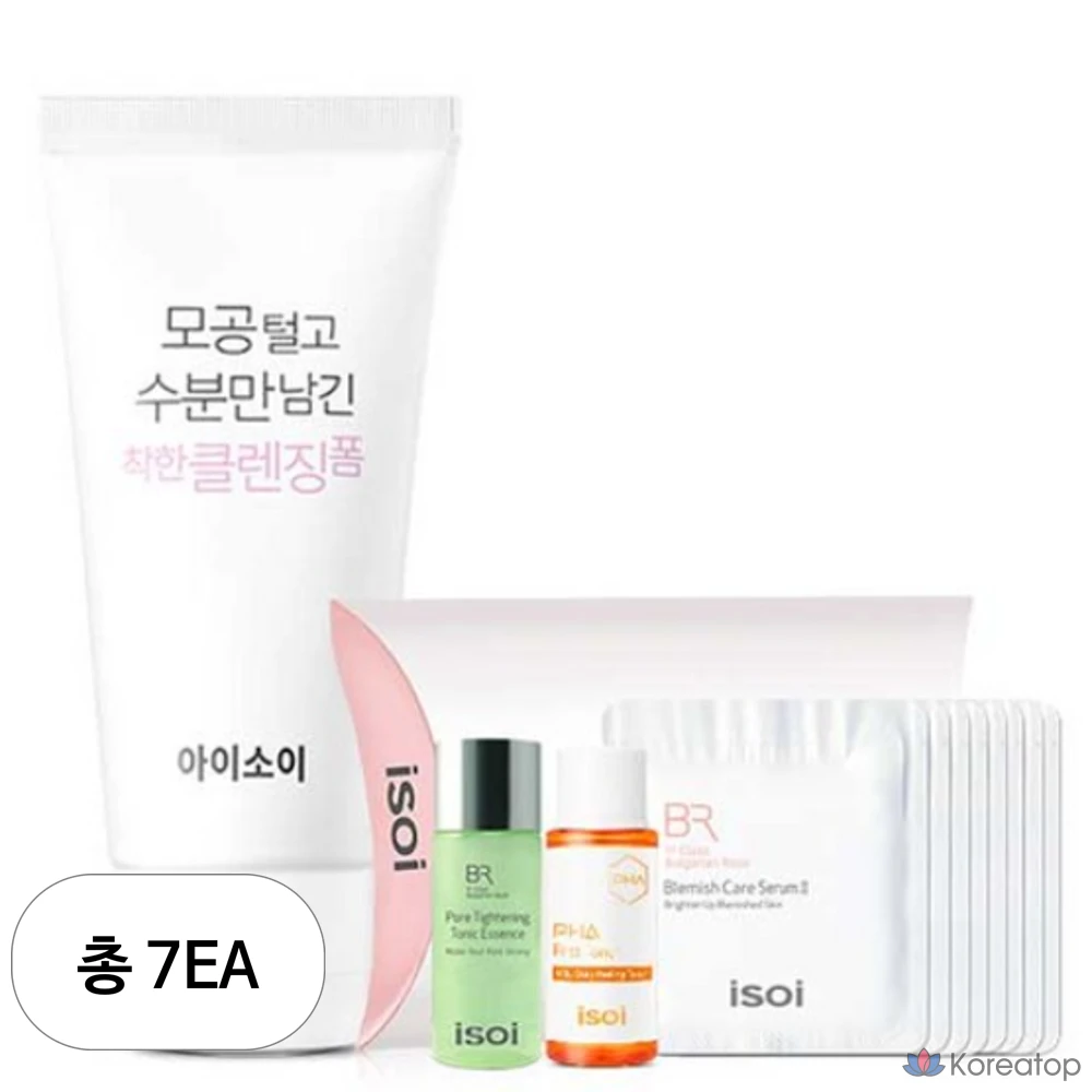 Очищающая пенка Isoi Pore Care Moisture Cleansing Foam + Набор пробников 6 видов, 75 мл, 7 шт.