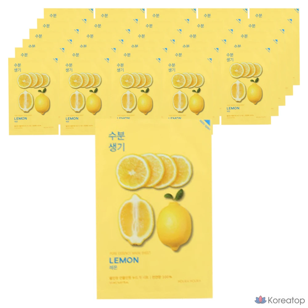 Тканевая маска для лица Holika Holika Pure Essence с ароматом лимона, 1 упаковка, 30 листов.