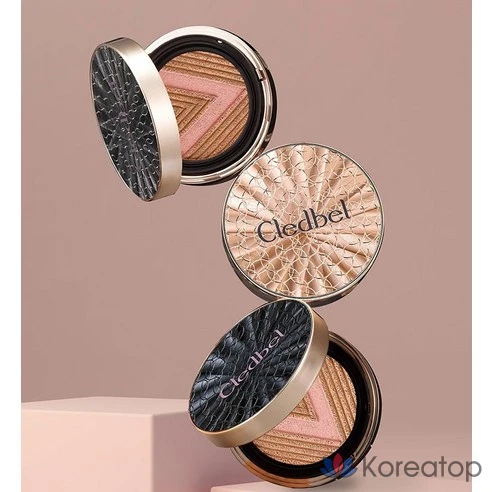 Тональная основа Clédbel Glow Power Lift V Cushion 13g, No. 21 с черным футляром