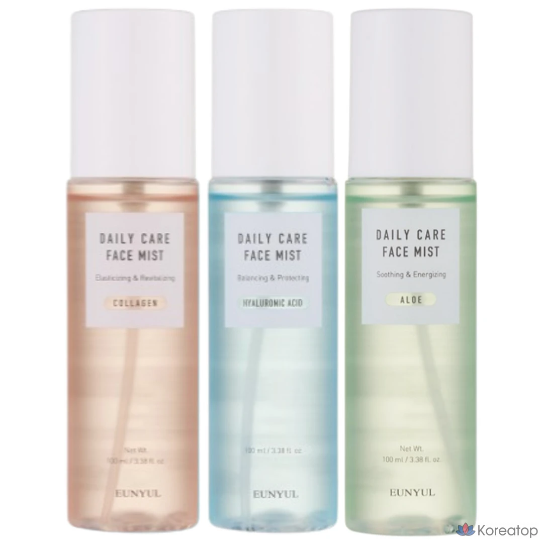 Eunyul Daily Care Увлажняющий эластичный коллагеновый гиалуроновая кислота алоэ вера спрей, 3 вида, 100 мл, 1 шт.
