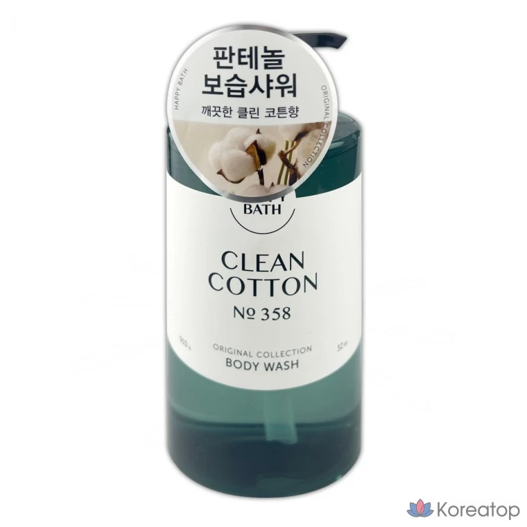 Гель для душа Happy Bath Panthenol Moisture Shower Clean Cotton Scent, 910 г, 1 шт.