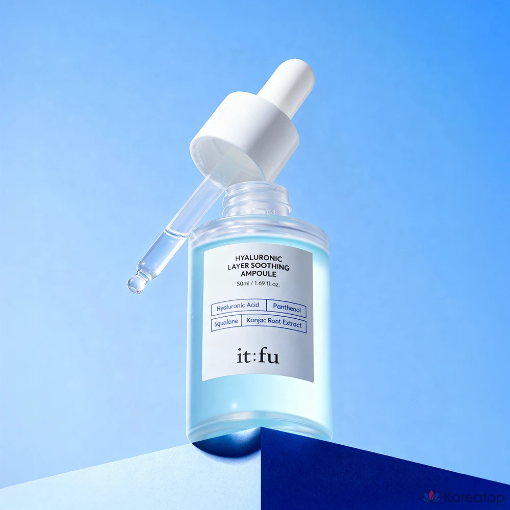 Увлажняющая и успокаивающая ампула REJURAN с гиалуроновой кислотой, пантенолом, скваланом и конжаком, 1 шт., 50 мл.