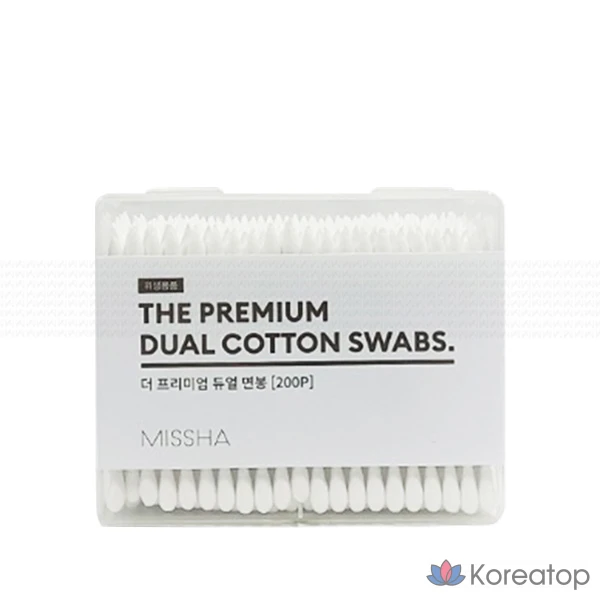 Ватные палочки Missha The Premium Dual Cotton Swab, 1 шт., 200 штук.