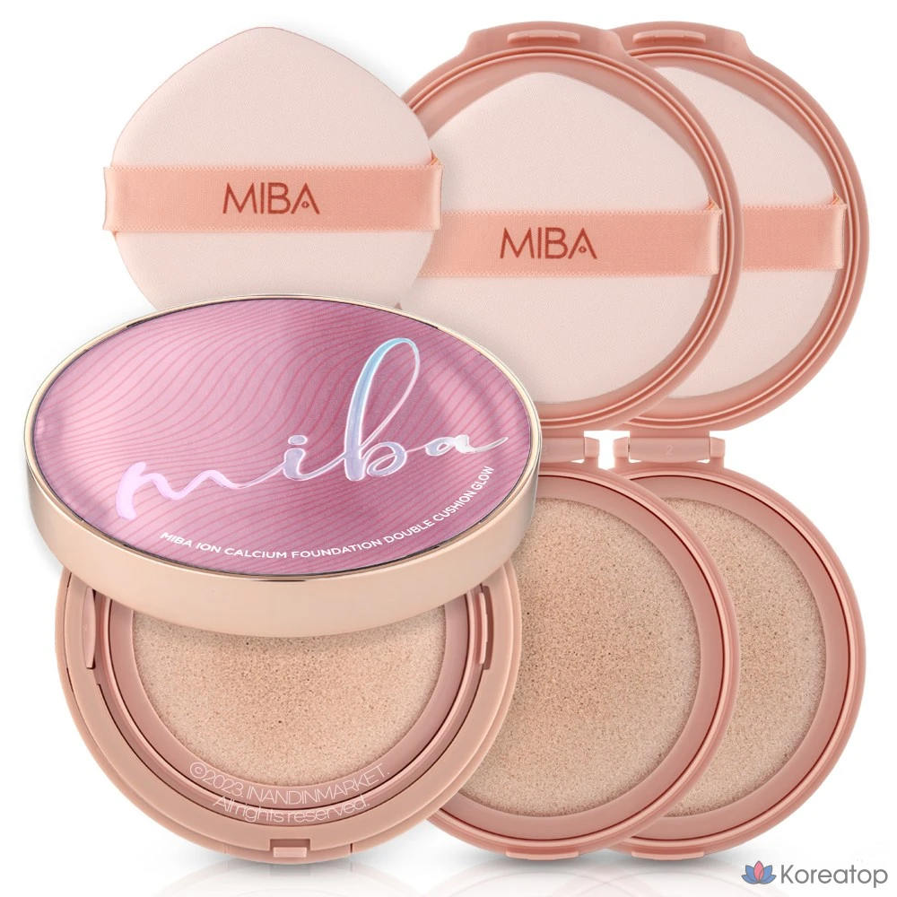 Тональный крем MIBA Wang Cushion Season 3 Ion Calcium Foundation Double Cushion Glow No. 21, 1 основной продукт, 2 сменных блока, 1 шт.