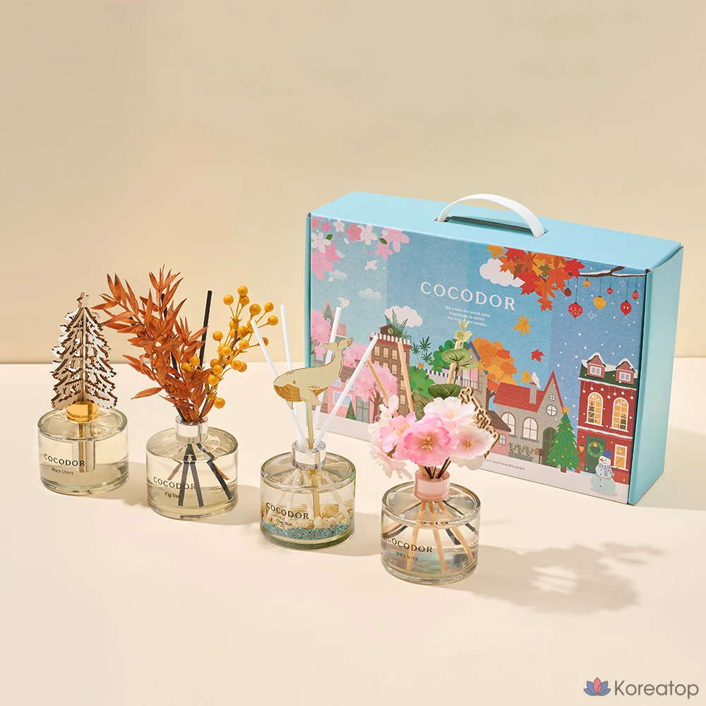 Диффузор для дома Cocodor Four Seasons Diffuser Set, Yangjae Flower Market, Oasis, Fig, Black Cherry, 1 шт.