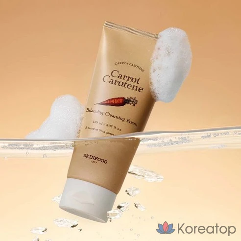 Балансирующая пенка для умывания с каротином Skinfood Carrot, 150 мл
