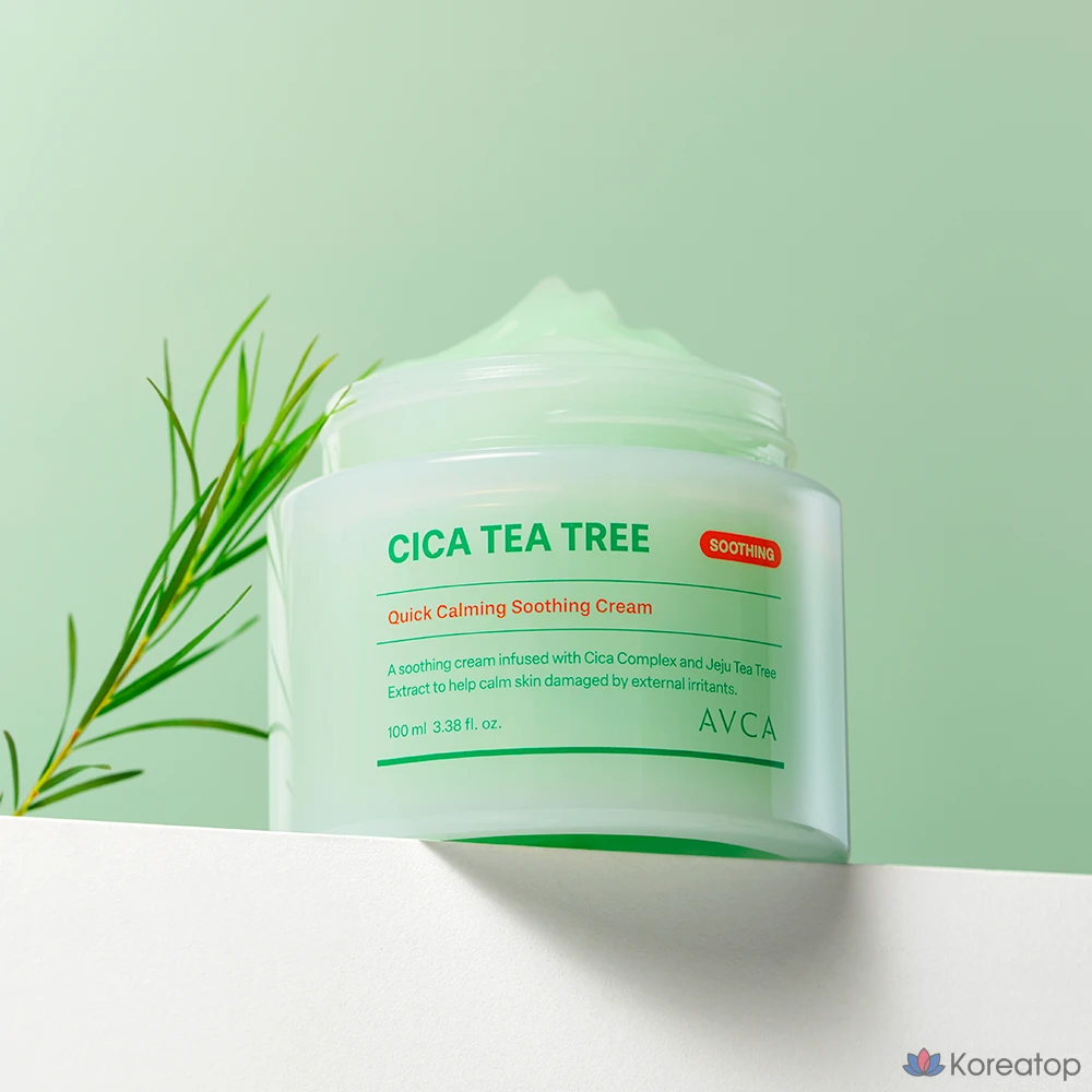 Успокаивающий крем AVCA Quick Calming Cica Tea Tree Rebalancing Soothing Cream, 1 шт., 100 мл