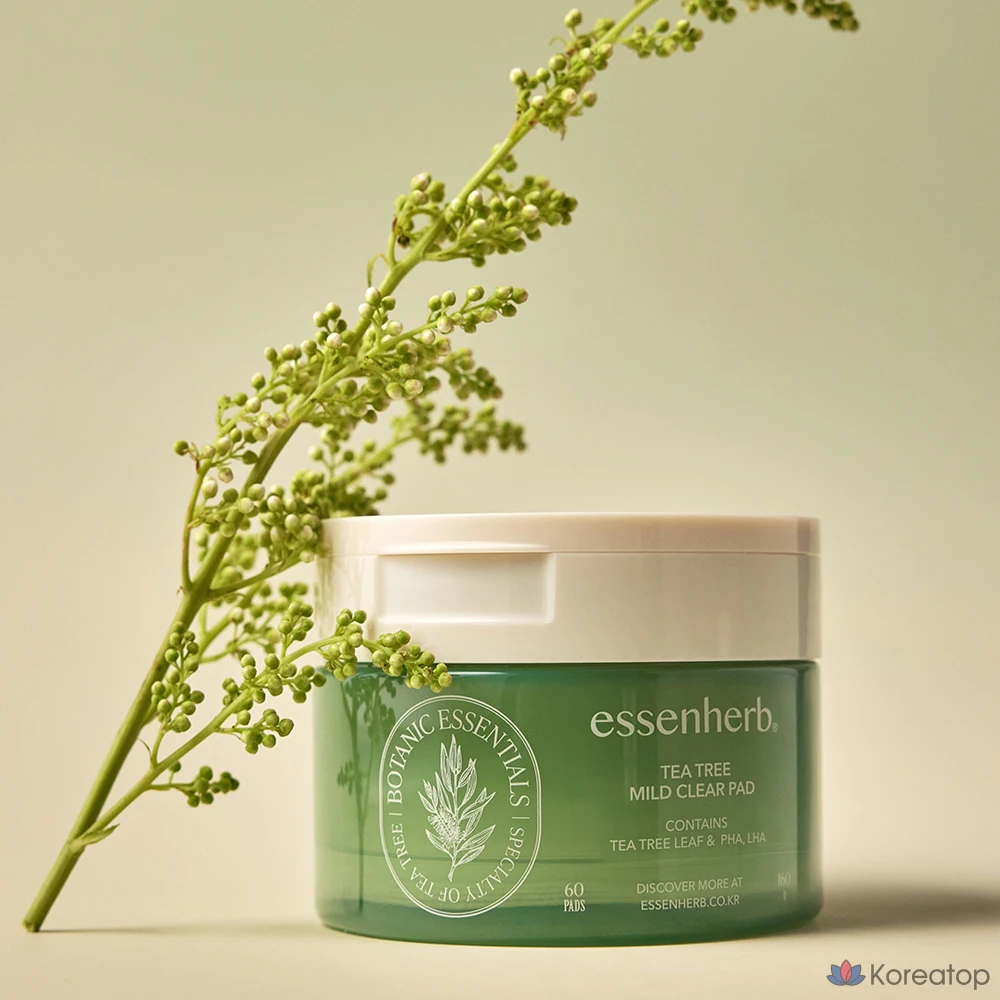 Прозрачные ватные диски EssenHerb с маслом чайного дерева, 160 г, 1 упаковка, 60 листов.