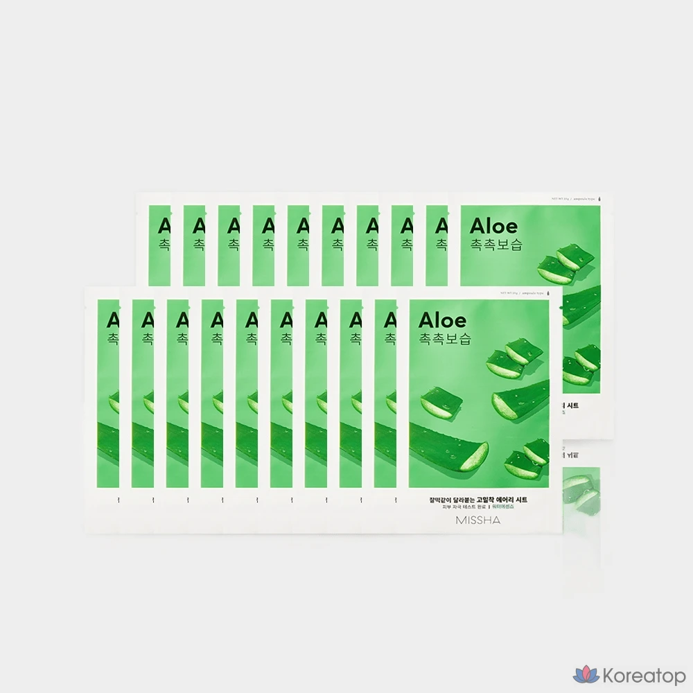 Тканевая маска для лица Missha Airy Fit Sheet Mask Aloe, 20 шт.