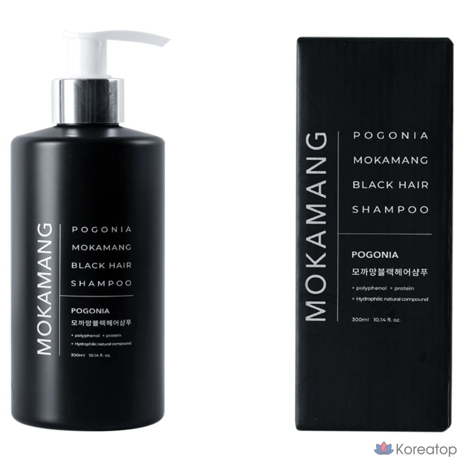 Шампунь для черных волос Pogonia Mokaman 300 мл, без красителей, без THB, натуральные ингредиенты, 1 шт.