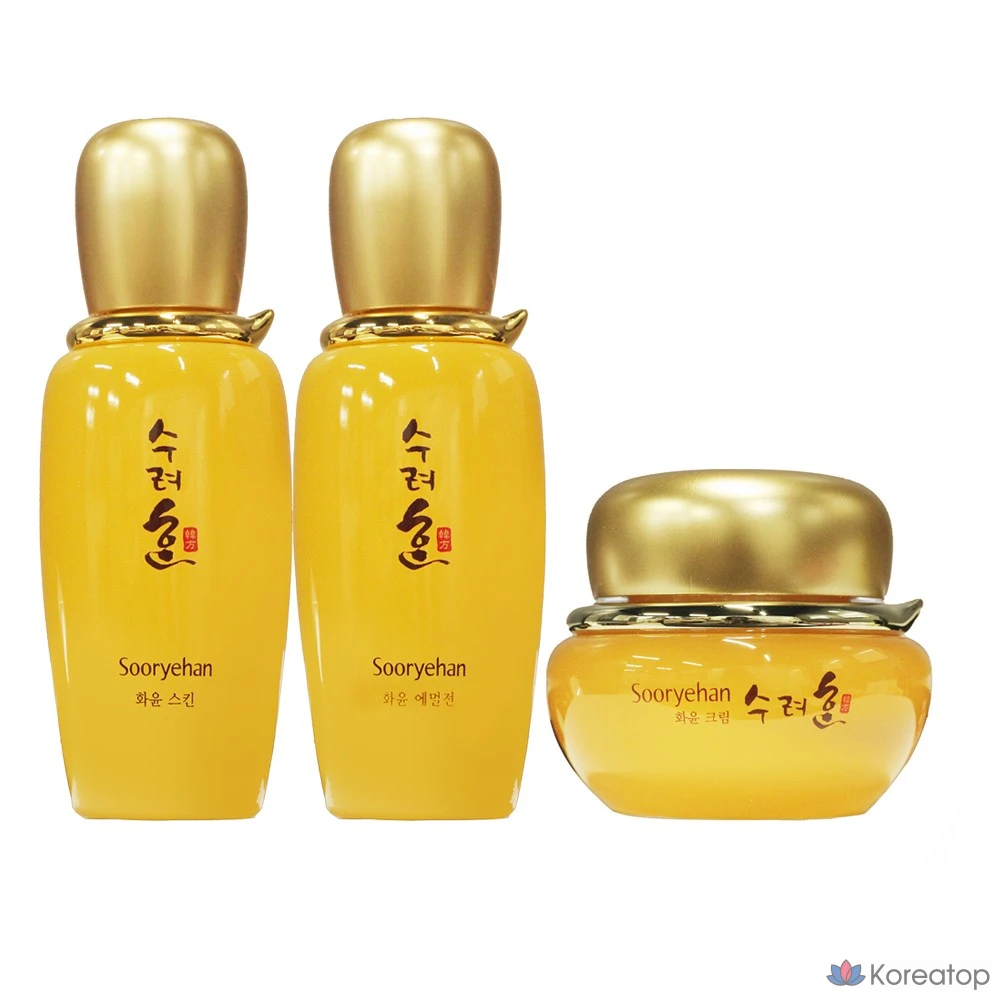Набор из 3 средств по уходу за кожей Sooryehan Hwayun (80 мл/эмульсия 80 мл/крем 25 мл)