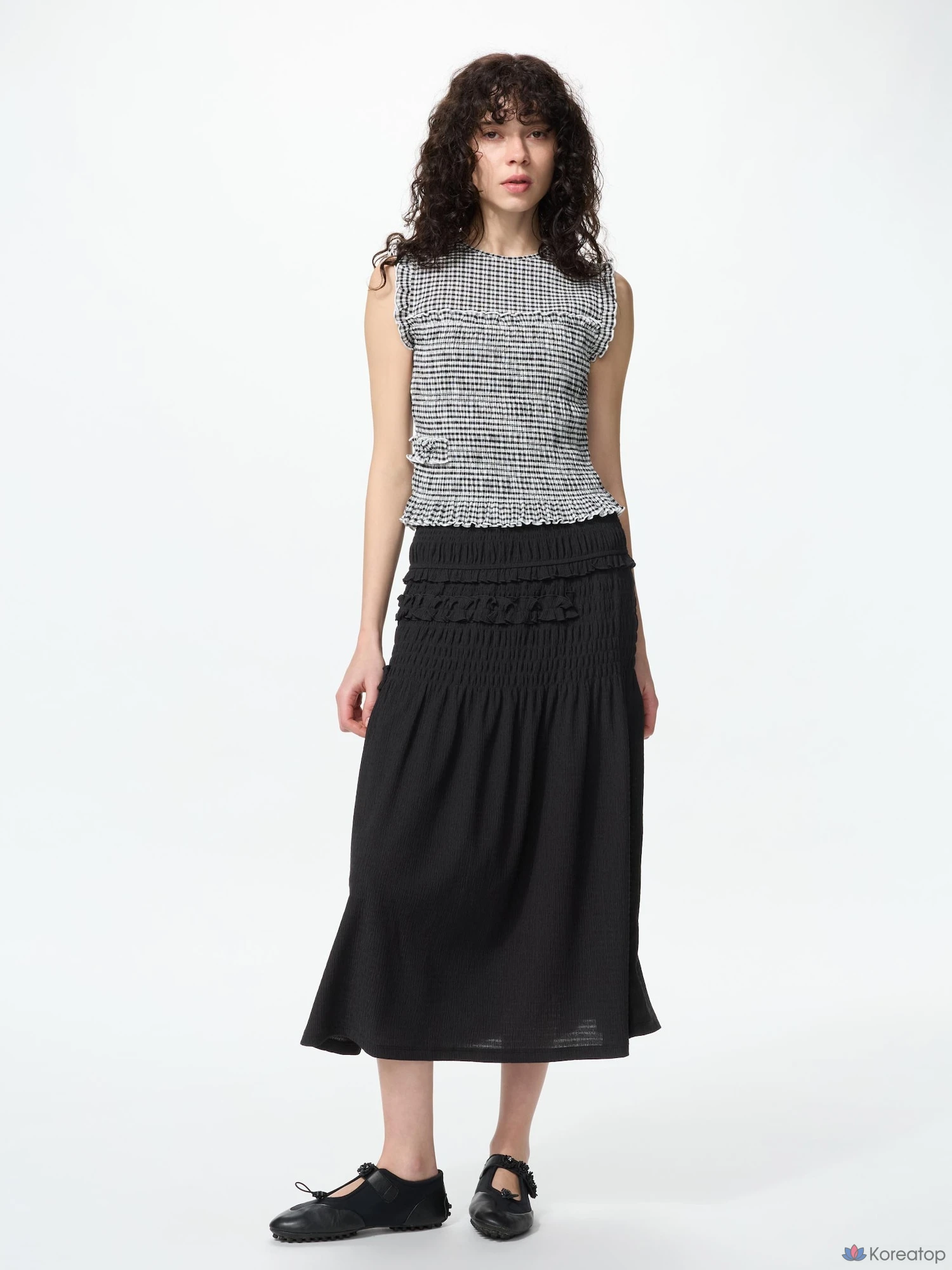 Футболка без рукавов Uniqlo Shirring T (Sleeveless)