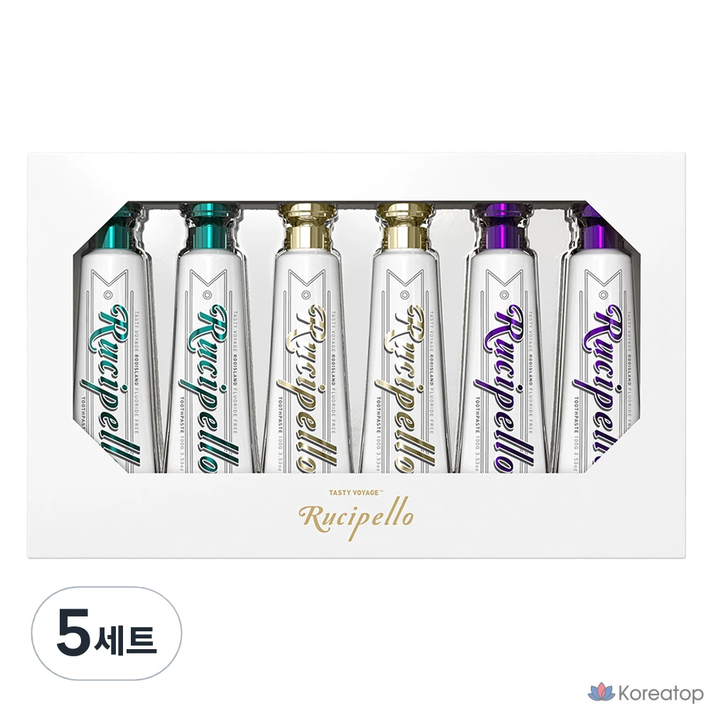 Набор для ухода Rucipello (Mystic Forest 25 г 2 шт + White Pearl Ocean 25 г 2 шт + Tropical Ocean 25 г 2 шт) Mini Toothpaste Set, 5 шт.