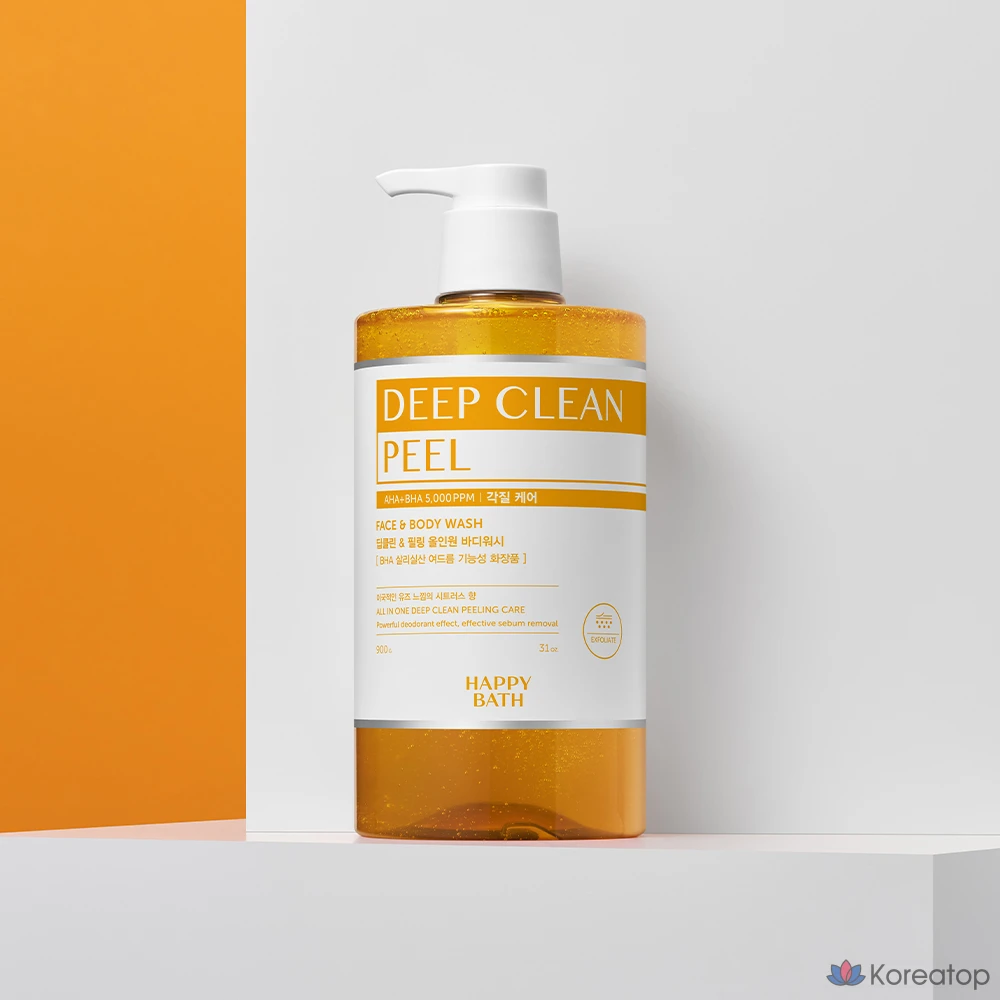 Гель для душа Happy Bath Deep Clean Ahava Exfoliating All-in-One с отшелушивающим эффектом, аромат цитруса и юзу, 900 г, 1 шт.