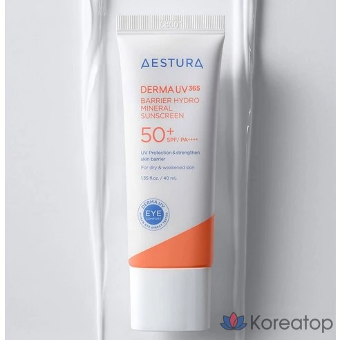 Крем солнцезащитный увлажняющий и успокаивающий AESTURA Aestura Derma UV365 Barrier Hydro Mineral Sunscreen SPF50+, 40 мл