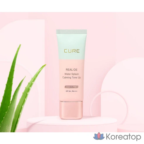 Успокаивающий тонизирующий солнцезащитный крем Kim Jung-moon Aloe Lasence Loe Cure Realoe Water Splash SPF50+ PA++++, фото 2