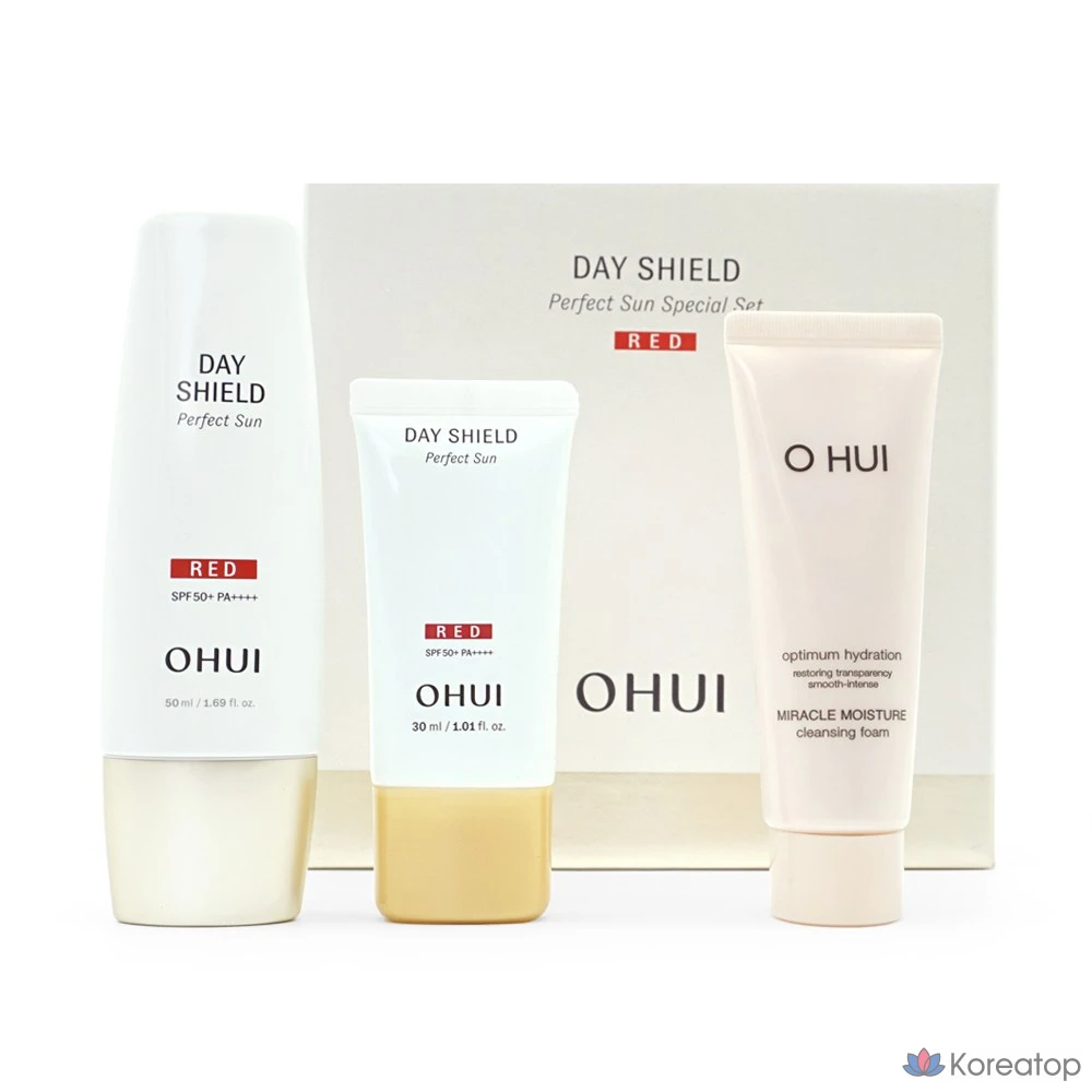 Набор солнцезащитных средств Ohui Day Shield Perfect Sun Red, 2 предмета, 1 комплект.
