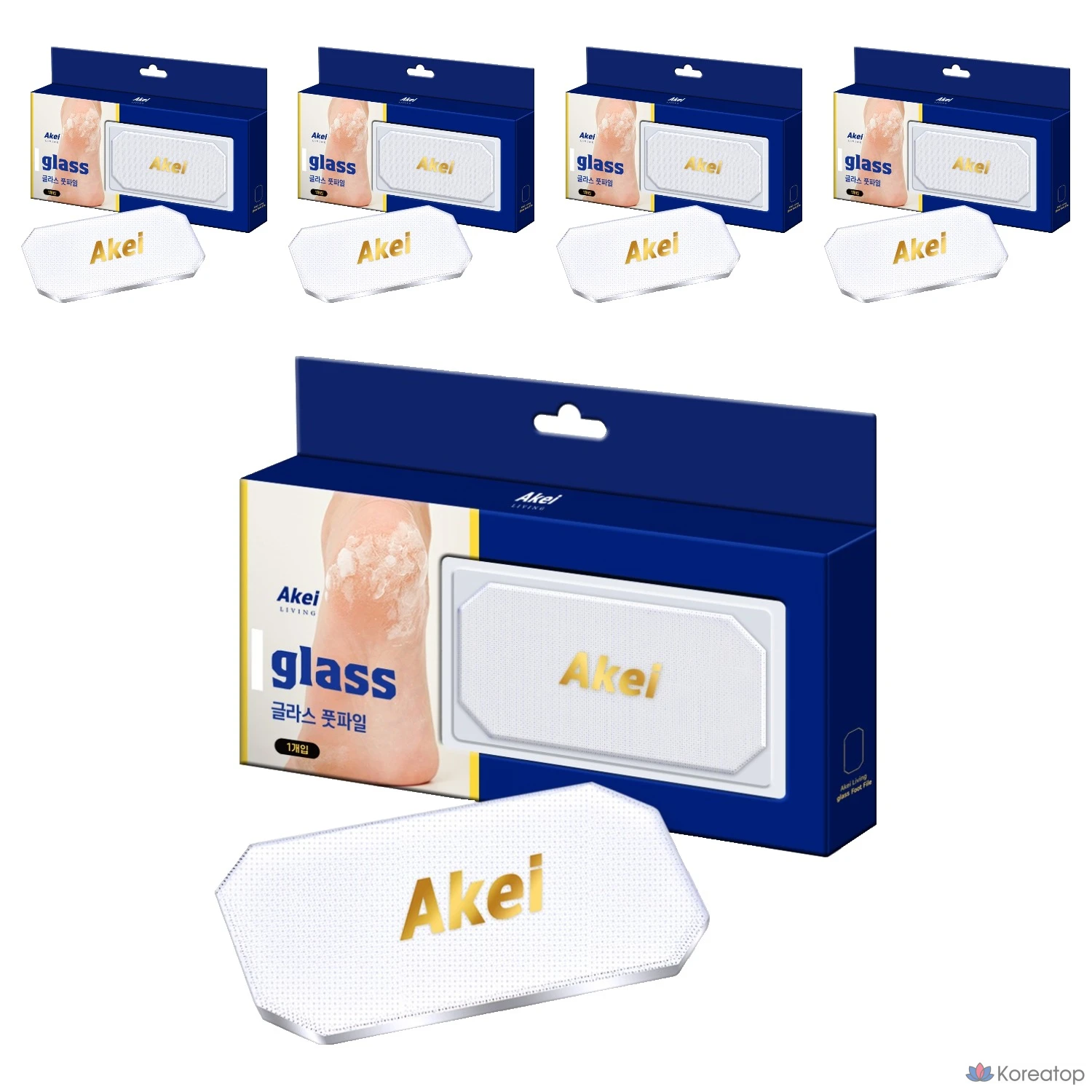 Набор из 5 пилок для ног Akei Derma+ Living Glass.