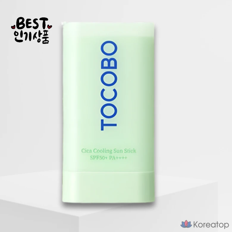 Солнцезащитный стик Tokobo с Cica, охлаждающий, органический, солнцезащитный крем с защитой от УФ-излучения и жаропонижающий эффект для кожи, склонной к акне, SPF50+, 18 г, 1 шт.