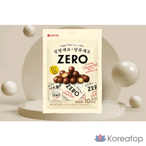 Шоколадный шарик Lotte Zero Crunch, 140 г