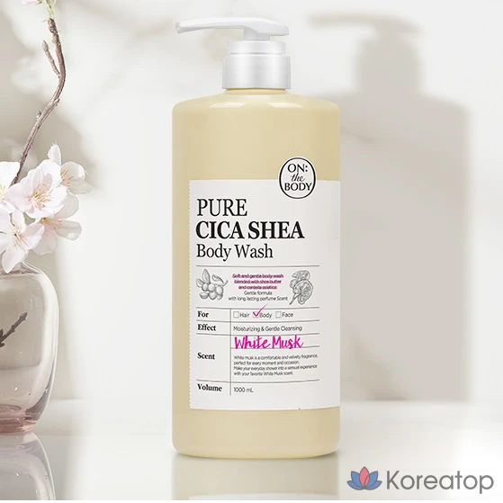 Гель для душа On the Body Pure Derma Shea с ароматом белого мускуса, 1 л, 1 шт.