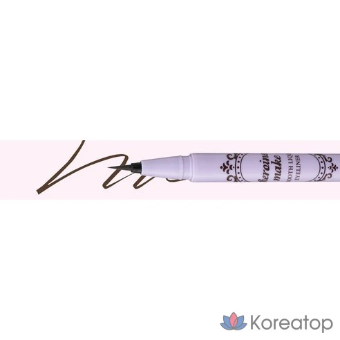 Жидкая подводка для глаз KissMe Heroine Make Smooth Liquid Eyeliner Super Keep, водостойкая, оттенок 03 «Черно-коричневый», 0,4 мл