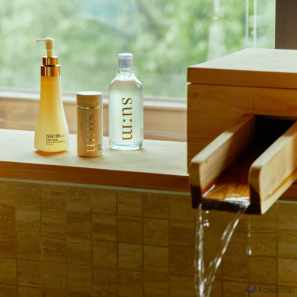 Su:m37 Skin Saver Essential Pure Cleansing Water 400ml + Cleansing Foam 100ml, 1 комплект