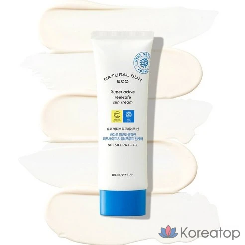 Солнцезащитный крем The Face Shop Natural Sun Eco Super Active Reef Safe SPF50+ PA++++