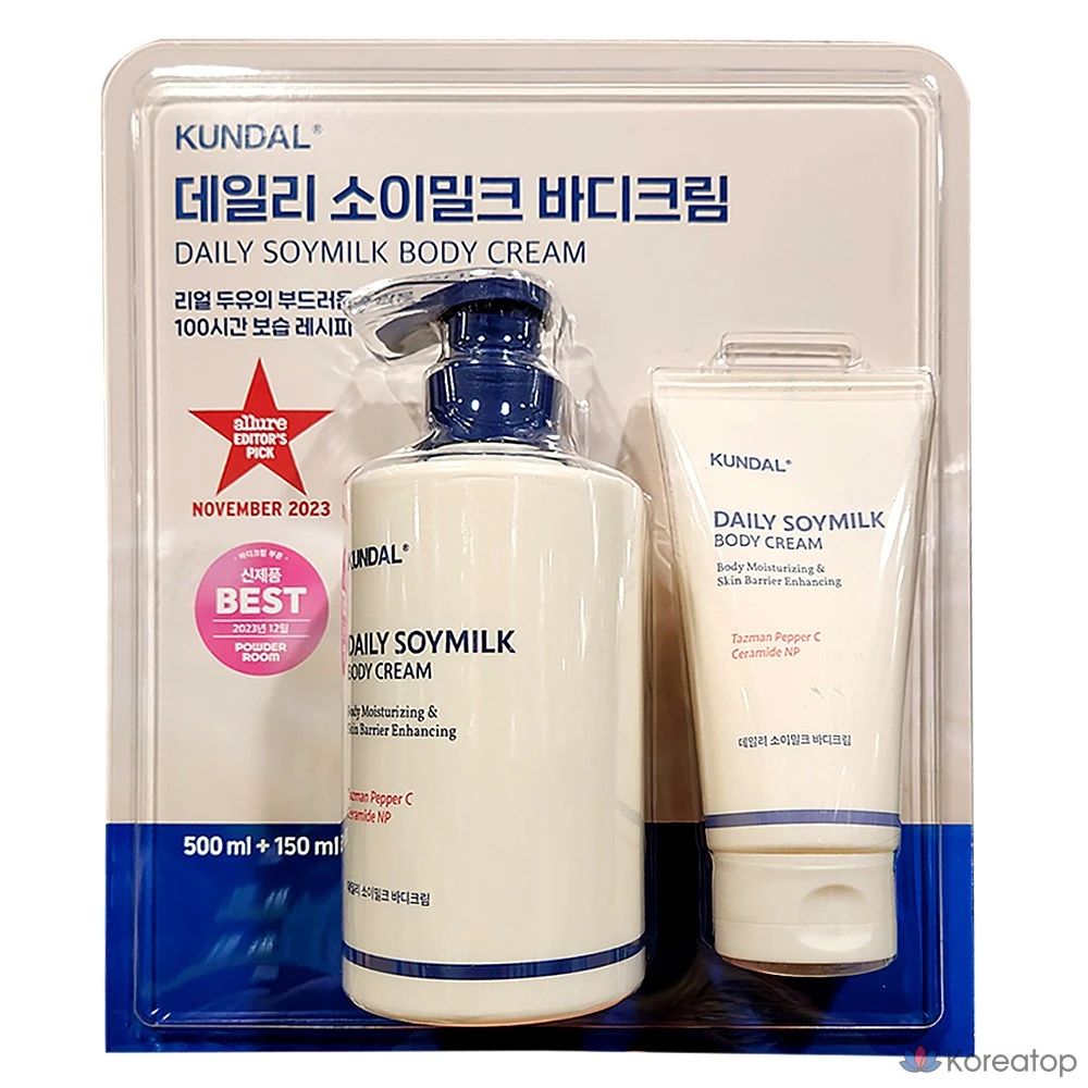 Крем для тела Kundal Daily на основе соевого молока со вкусом ванили, 1 шт., 650 мл