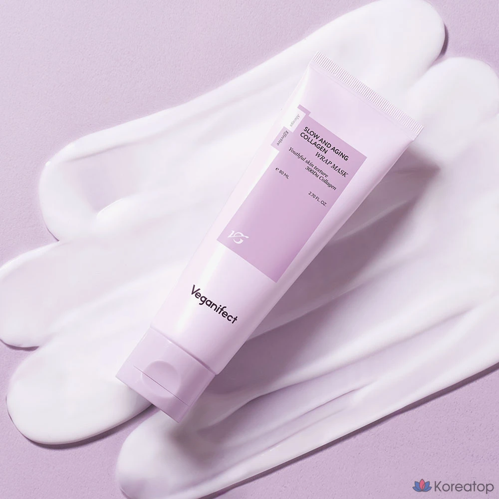 Веганская маска-обертывание для замедления старения с низкомолекулярным коллагеном и эффектом сияния кожи, 80 мл, 1 упаковка, 1 шт., фото 2