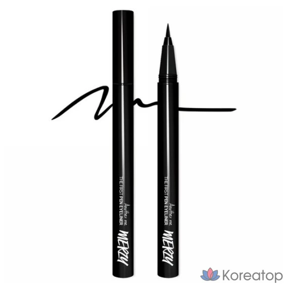 Подводка для глаз MERZY The First Pen Eyeliner, оттенок P1 Oreo, 0.5 г, 1 шт.