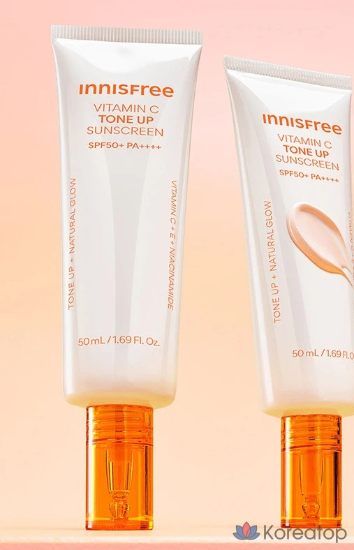 Солнцезащитный крем Innisfree Vitamin C Spot Tone Up Sunscreen SPF50+ PA++++, 50 мл, 1 шт.