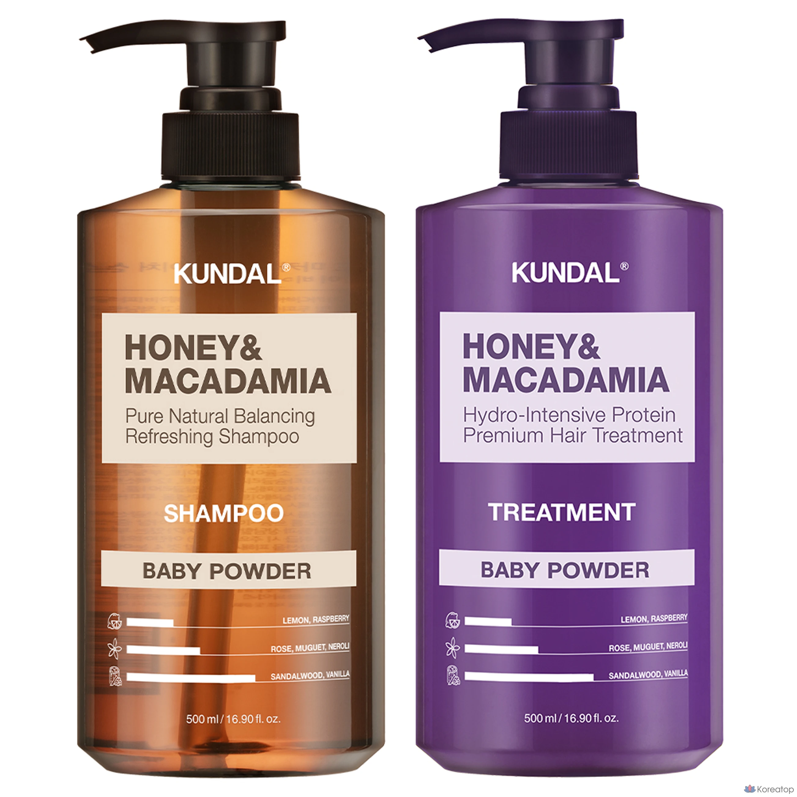 Шампунь Kundal Nature 500 мл + протеиновая маска 500 мл, 1 комплект, 0,5 л